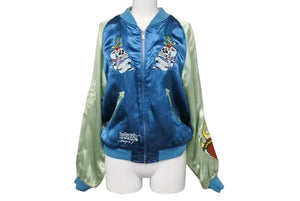 EdHardy エドハーディー ジャケット リバーシブルスカジャン ジャケット ネイビー グリーン レーヨン サイズM 美品 中古 4b000515