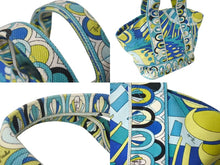 画像をギャラリービューアに読み込む, EMILIO PUCCI エミリオ プッチ トートバッグ ハンドバッグ イタリア製 キャンバス ブルー マルチカラー 美品 中古 4b000523