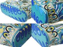 画像をギャラリービューアに読み込む, EMILIO PUCCI エミリオ プッチ トートバッグ ハンドバッグ イタリア製 キャンバス ブルー マルチカラー 美品 中古 4b000523