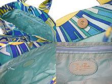画像をギャラリービューアに読み込む, EMILIO PUCCI エミリオ プッチ トートバッグ ハンドバッグ イタリア製 キャンバス ブルー マルチカラー 美品 中古 4b000523