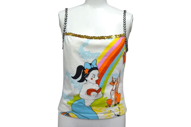 Christian Dior クリスチャンディオール マーメイドタンクトップ マルチカラー コットン 40 2P12155410 美品 中古 4b000527