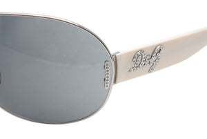 DOLCE&GABBANA ドルチェアンドガッバーナ サングラス 6022-B サイズ062/87 125 ティアドロップ ラインストーン ホワイト 美品 中古 4b000529