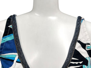 DOLCE&GABBANA ドルチェアンドガッバーナ デニムワンピース ブルー ホワイト ブラック コットン サイズ 24/38 美品 中古 4b000532