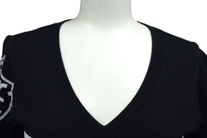 Christian Dior クリスチャンディオール 半袖VネックＴシャツ 4A16155957 ブラックホワイト コットン 良品 中古 4b000534