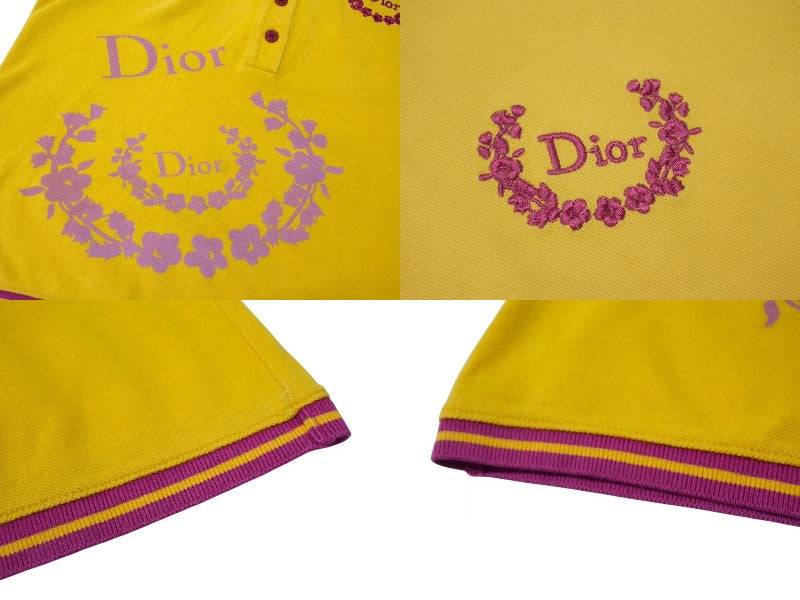 Christian Dior クリスチャンディオール 花刺繍 ロゴ ポロシャツ