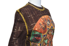 Load image into Gallery viewer, JEAN PAUL GAULTIER CLASSIQUE ジャンポールゴルチエ パワーネット シアートップス 12星座プリント柄 サイズ48 ブラウン 美品 中古 4b000538