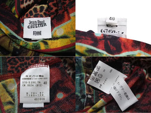 JEAN PAUL GAULTIER FEMME ジャン ポール ゴルチェ ファム パワーネット 長袖ジャケット シアー サイズ40 レッド 美品 中古 4b000547 