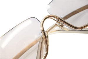 VERSACE ヴェルサーチ アンダーリム グレカ サングラス N50 N30/218 サイズ68□12 125 ゴールド グレー 良品 中古 4b000554 
