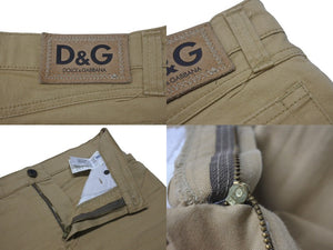 DOLCE&GABBANA ドルチェアンドガッバーナ デニムニースカート ベージュ コットン レディース 26/40 美品 中古 4b000556