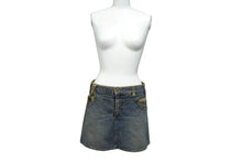 Load image into Gallery viewer, DOLCE&amp;GABBANA ドルチェ&amp;ガッバーナ ミニスカート ボトムス コットン イタリア製 ブルー カモ サイズ24/38 美品 中古 4b000562