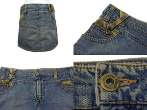 DOLCE&GABBANA ドルチェ&ガッバーナ ミニスカート ボトムス コットン イタリア製 ブルー カモ サイズ24/38 美品 中古 4b000562