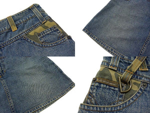 DOLCE&GABBANA ドルチェ&ガッバーナ ミニスカート ボトムス コットン イタリア製 ブルー カモ サイズ24/38 美品 中古 4b000562