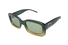画像をギャラリービューアに読み込む, GUCCI グッチ スクエア サングラス GG2407/S 4BK サイズ51□21 135 グラデーション グリーン イエロー 美品 中古 4b000571 