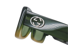 画像をギャラリービューアに読み込む, GUCCI グッチ スクエア サングラス GG2407/S 4BK サイズ51□21 135 グラデーション グリーン イエロー 美品 中古 4b000571 