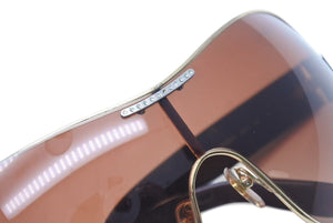 DOLCE&GABBANA ドルチェアンドガッバーナ サングラス 6022-B サイズ176/13 125 ティアドロップ ラインストーン ブラウン 美品 中古 4b000576