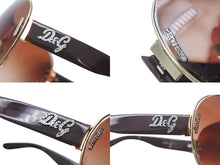 Load image into Gallery viewer, DOLCE&amp;GABBANA ドルチェアンドガッバーナ サングラス 6022-B サイズ176/13 125 ティアドロップ ラインストーン ブラウン 美品 中古 4b000576