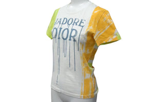 ChristianDior クリスチャンディオール ジョンガリアーノ期ロゴ 2E12155021 マルチカラー半袖Tシャツ サイズ38 美品 中古 4b000579 