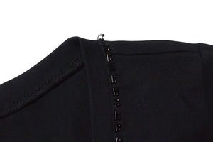 極美品 ChristianDior クリスチャンディオール ロゴ×ビーズ Tシャツ トップス コットン 5P16155973 ブラック サイズ40 中古 4b000581 