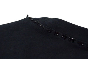 極美品 ChristianDior クリスチャンディオール ロゴ×ビーズ Tシャツ トップス コットン 5P16155973 ブラック サイズ40 中古 4b000581 