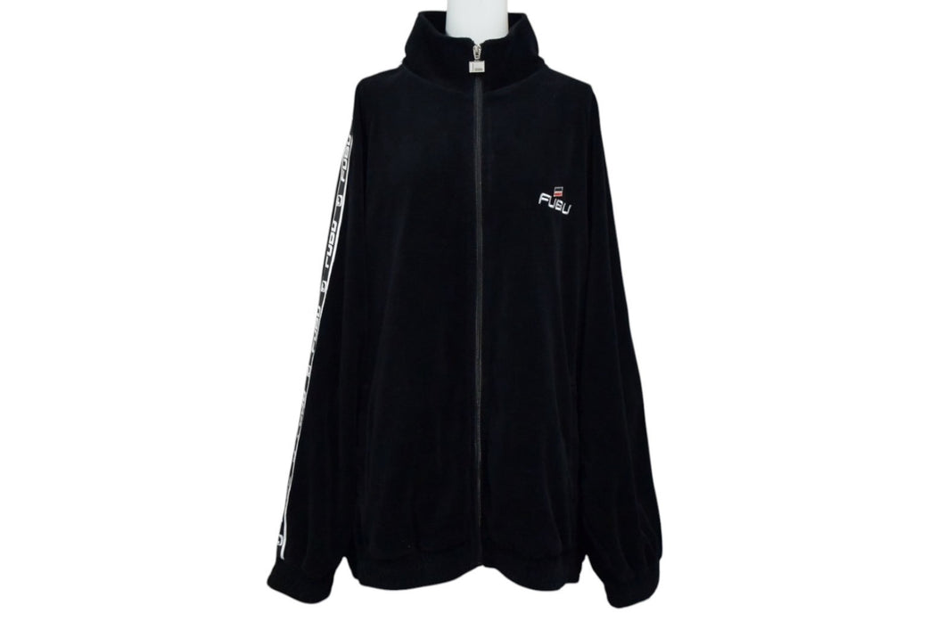 FUBU フブ ジャケット ベロアトラックジャケット ブラック ベロア サイズXL 美品 中古 4b000585