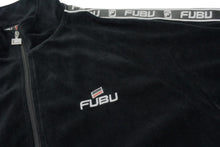 Load image into Gallery viewer, FUBU フブ ジャケット ベロアトラックジャケット ブラック ベロア サイズXL 美品 中古 4b000585