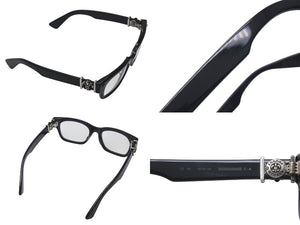 CHROME HEARTS クロムハーツ BANGADANG II-A メガネ サイズ52□20-148 BSフレア クリアレンズ 度無し ブラック 美品 中古 4b000590