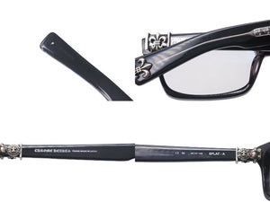 CHROME HEARTS クロムハーツ SPLAT-A メガネ 眼鏡 サイズ55□17-143 BSフレア クリアレンズ 度無し ブラック 美品 中古 4b000591