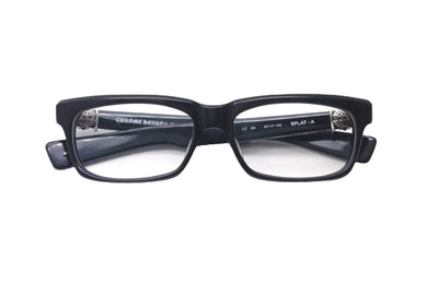 CHROME HEARTS クロムハーツ SPLAT-A メガネ 眼鏡 サイズ55□17-143 BSフレア クリアレンズ 度無し ブラック 美品 中古 4b000591