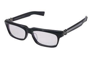 CHROME HEARTS クロムハーツ SPLAT-A メガネ 眼鏡 サイズ55□17-143 BSフレア クリアレンズ 度無し ブラック 美品 中古 4b000591