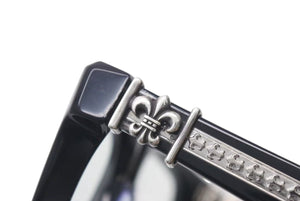 CHROME HEARTS クロムハーツ SPLAT-A メガネ 眼鏡 サイズ55□17-143 BSフレア クリアレンズ 度無し ブラック 美品 中古 4b000591
