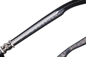 CHROME HEARTS クロムハーツ SPLAT-A メガネ 眼鏡 サイズ55□17-143 BSフレア クリアレンズ 度無し ブラック 美品 中古 4b000591