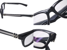 Load image into Gallery viewer, CHROME HEARTS クロムハーツ SPLAT-A メガネ 眼鏡 サイズ55□17-143 BSフレア クリアレンズ 度無し ブラック 美品 中古 4b000591