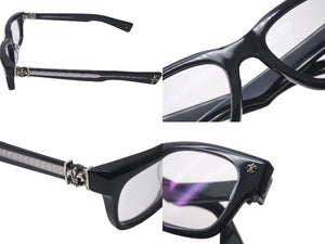 CHROME HEARTS クロムハーツ SPLAT-A メガネ 眼鏡 サイズ55□17-143 BSフレア クリアレンズ 度無し ブラック 美品 中古 4b000591