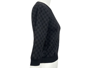 LOUIS VUITTON ルイヴィトン ダミエ グラフィット セーター ブラック グレー ウール サイズ6 キッズ 美品 中古 4c059626