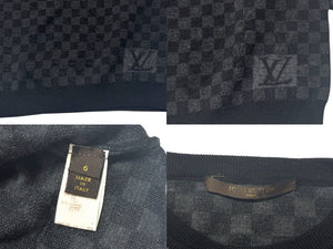 LOUIS VUITTON ルイヴィトン ダミエ グラフィット セーター ブラック グレー ウール サイズ6 キッズ 美品 中古 4c059626