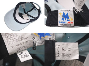 新品未使用 SAINT MICHAEL セントマイケル CAP キャップ SM-HR3-0000-073 ブルー コットン サイズ0/S 4b000610