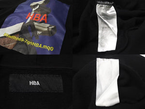 HBA Hood By Air フッドバイエアー パーカー バックプリント ブラック コットン サイズS 美品 中古 4b000614