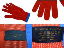 Load image into Gallery viewer, 極美品 LOUIS VUITTON ルイヴィトン ゴン アールジービー 手袋 グローブ ファッション小物 MP2336 ナイロン レッド ブルー 中古 4b000620