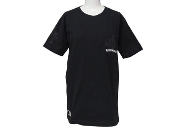 CHROME HEARTS クロムハーツ 半袖Tシャツ サイズS セメタリークロス スクリールラベルロゴ プリント ブラック 美品 中古 4b000629