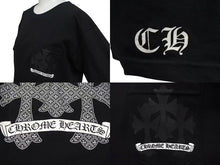 Load image into Gallery viewer, CHROME HEARTS クロムハーツ 半袖Tシャツ サイズS セメタリークロス スクリールラベルロゴ プリント ブラック 美品 中古 4b000629