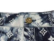 画像をギャラリービューアに読み込む, 新品同様 LOUIS VUITTON ルイヴィトン 22AW モノグラム バンダナ ショートパンツ RM222M NW2 HND17X コットン ブルー 36 中古 4b000635