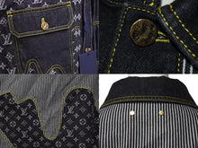 Load image into Gallery viewer, 新品同様 LOUIS VUITTON NIGO ルイヴィトン ニゴ 22SS モノグラムクレイジー デニムジャケット 1A9K67 ブラック サイズ54 中古 4b000640