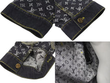 Load image into Gallery viewer, 新品同様 LOUIS VUITTON NIGO ルイヴィトン ニゴ 22SS モノグラムクレイジー デニムジャケット 1A9K67 ブラック サイズ54 中古 4b000640