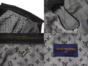 新品同様 LOUIS VUITTON NIGO ルイヴィトン ニゴ 22SS モノグラムクレイジー デニムジャケット 1A9K67 ブラック サイズ54 中古 4b000640