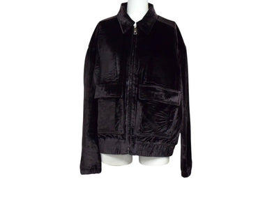 新品未使用 PRADA プラダ ベロア ジャケット ブラウン レーヨン ビスコース サイズ40 P590F 中古 4b000642