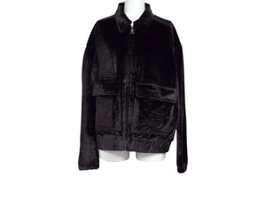 新品未使用 PRADA プラダ ベロア ジャケット ブラウン レーヨン ビスコース サイズ40 P590F 中古 4b000642