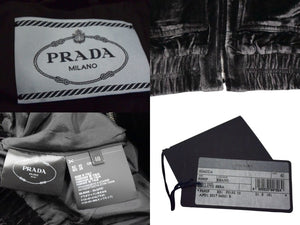 新品未使用 PRADA プラダ ベロア ジャケット ブラウン レーヨン ビスコース サイズ40 P590F 中古 4b000642