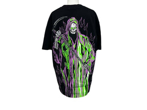 新品未使用 WARREN LOTAS ウォーレンロータス グラントネオンリーパーTシャツ カットソー ブラック パープル グリーン S 中古 4b000662
