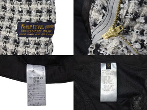 未使用 KAPITAL キャピタル ファンシーツイード カーゴショートパンツ K2503SP039 サイズ3 フリンジ ホワイト 中古 4b000675 