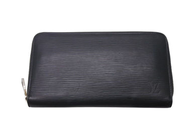 LOUIS VUITTON ルイヴィトン ジッピーオーガナイザー ラウンフォファスナー長財布 エピレザー ブラック シルバー金具 美品 中古 4b000677